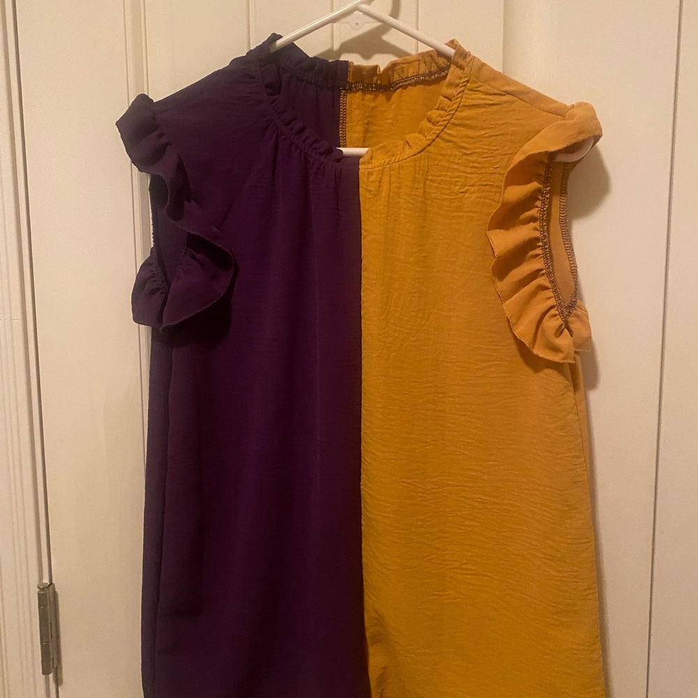 🟣🟨 Women's Purple & Gold Top - S